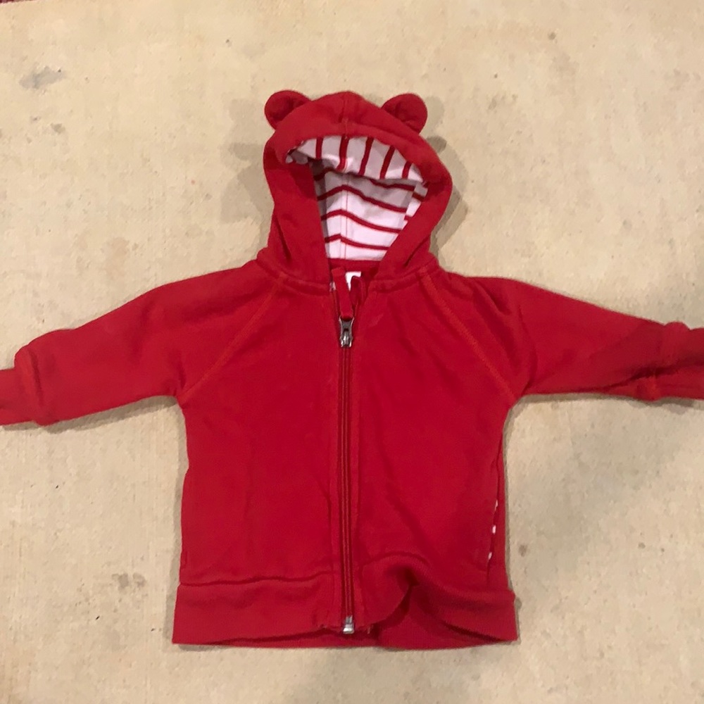 Hanna Andersson Bright Basics Bear Hoodie sz 6-12m